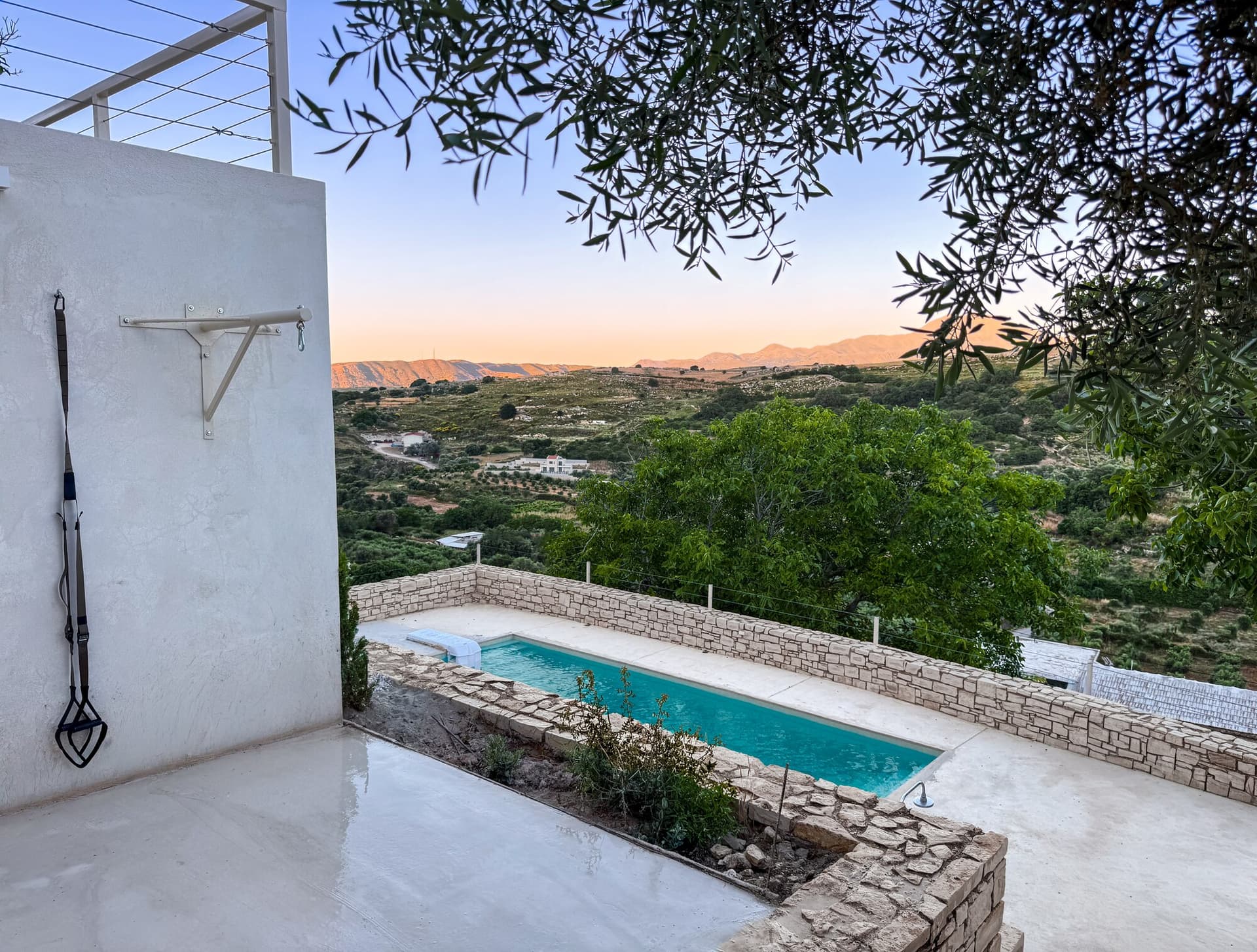 Private pool and valley view from the terrace at Nogal Retreat